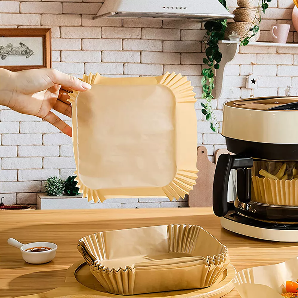 Hartie de Copt AirFryer 20x20cm patrat – Set 100 Buc, Gatit Sanatos si Fara Efort [4]
