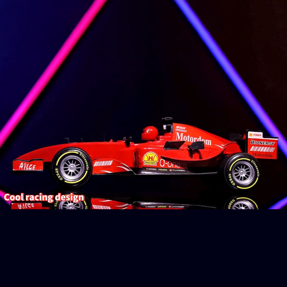 Masina Formula F1 cu Frictiune, Sunete si Lumini - Rosie, Scara 1:10, 50x20x14 cm - Jucarie Dinamica pentru Copii de 3 ani+ [4]