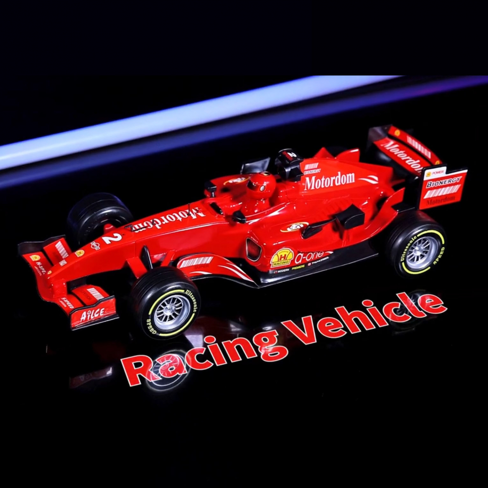 Masina Formula F1 cu Frictiune, Sunete si Lumini - Rosie, Scara 1:10, 50x20x14 cm - Jucarie Dinamica pentru Copii de 3 ani+ [3]