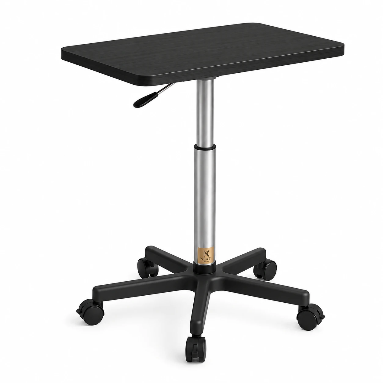 Măsuță Laptop Reglabilă pe înălțime cu Piston Pneumatic 60-80 cm, Blat MDF 60x40 cm, Negru – Birou Mobil Ergonomic pentru Pat, Canapea și Office [2]
