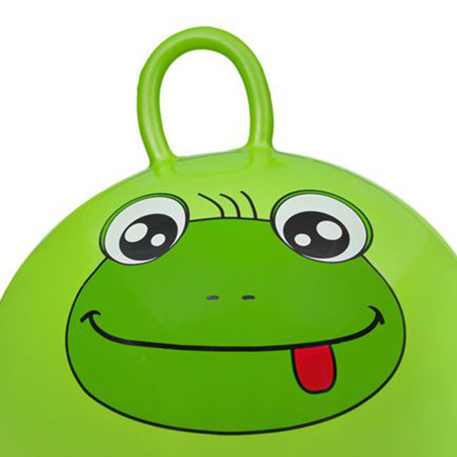 Minge de Sarit cu maner (Hop Hop) Verde cu Design de Broscuta - Distractie Activa pentru Copii, 45cm [3]