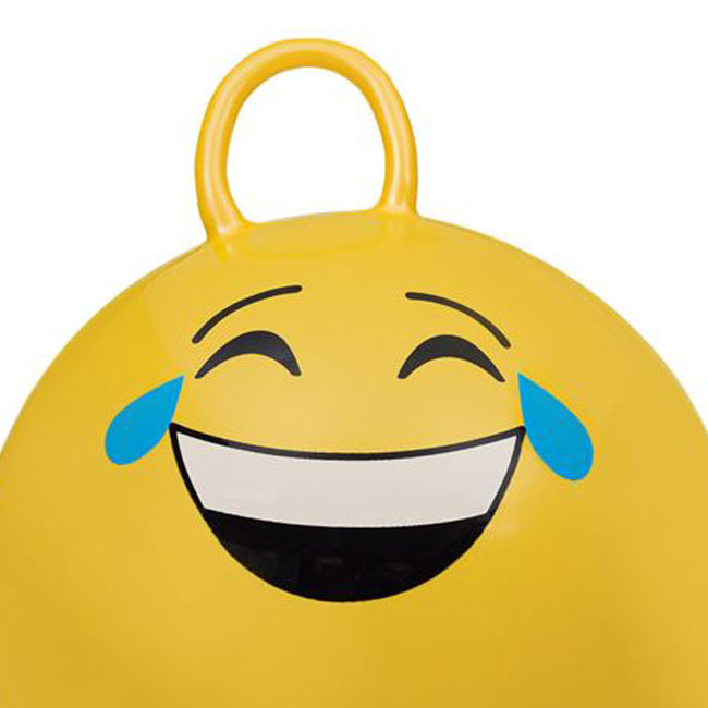 Minge de Sarit (Hop Hop) Galbena cu Design de Smiley Face - Distractie Activa pentru Copii, 45cm [3]