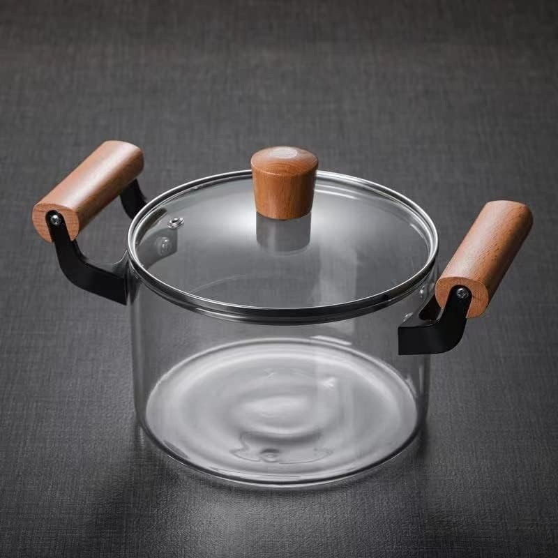 Oala Sticla Borosilicata - Termorezistenta, Transparenta, cu Capac si Maner din lemn, pentru Gatire si Servire [11]
