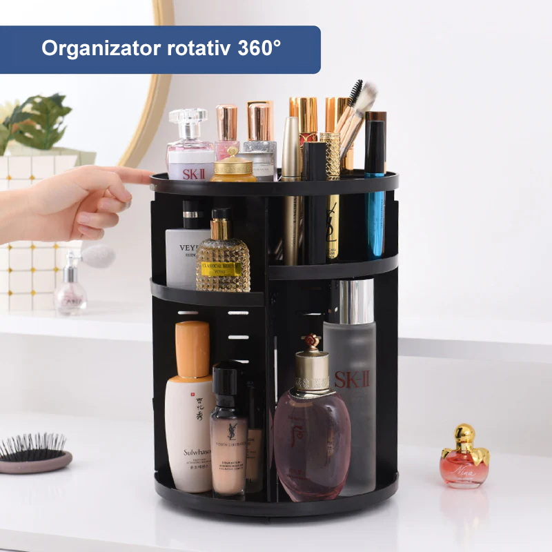 Organizator Cosmetice Rotativ 360° - Suport Ajustabil, Pensule, Rujuri si Accesorii [5]
