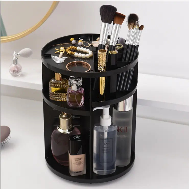 Organizator Cosmetice Rotativ 360° - Suport Ajustabil, Pensule, Rujuri si Accesorii [1]