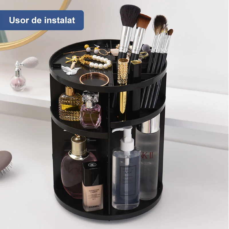 Organizator Cosmetice Rotativ 360° - Suport Ajustabil, Pensule, Rujuri si Accesorii [4]