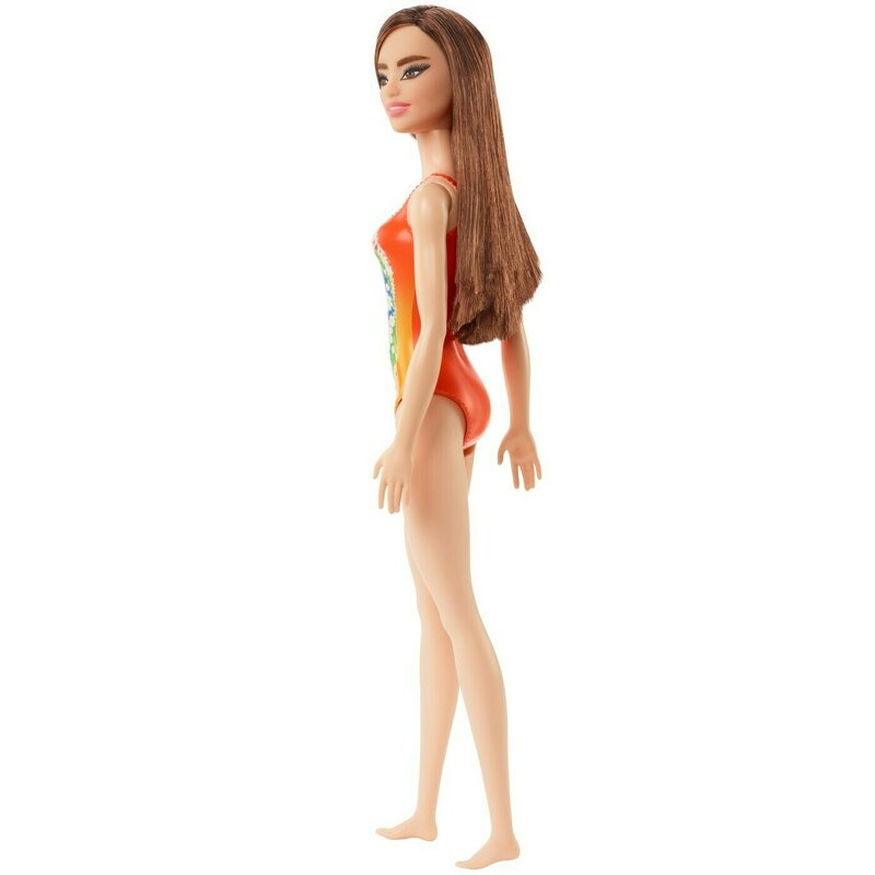 Papusa Barbie - O Zi la Plaja cu Costum de Baie Portocaliu - Jucarie Ideala pentru Fetite [5]