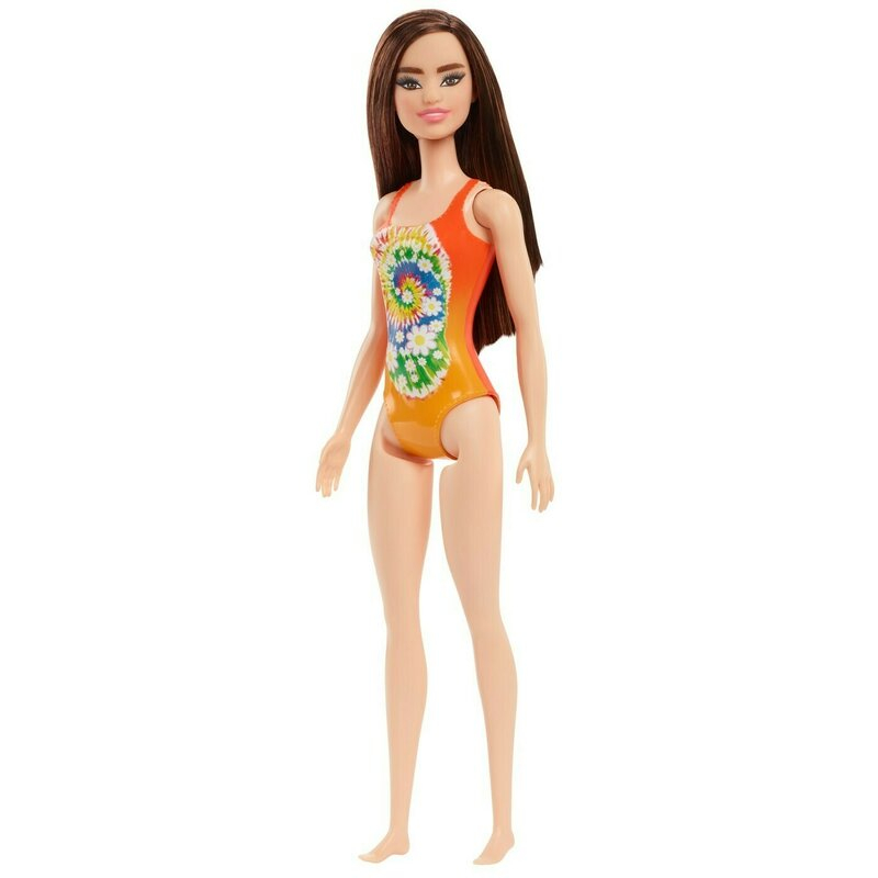 Papusa Barbie - O Zi la Plaja cu Costum de Baie Portocaliu - Jucarie Ideala pentru Fetite [2]