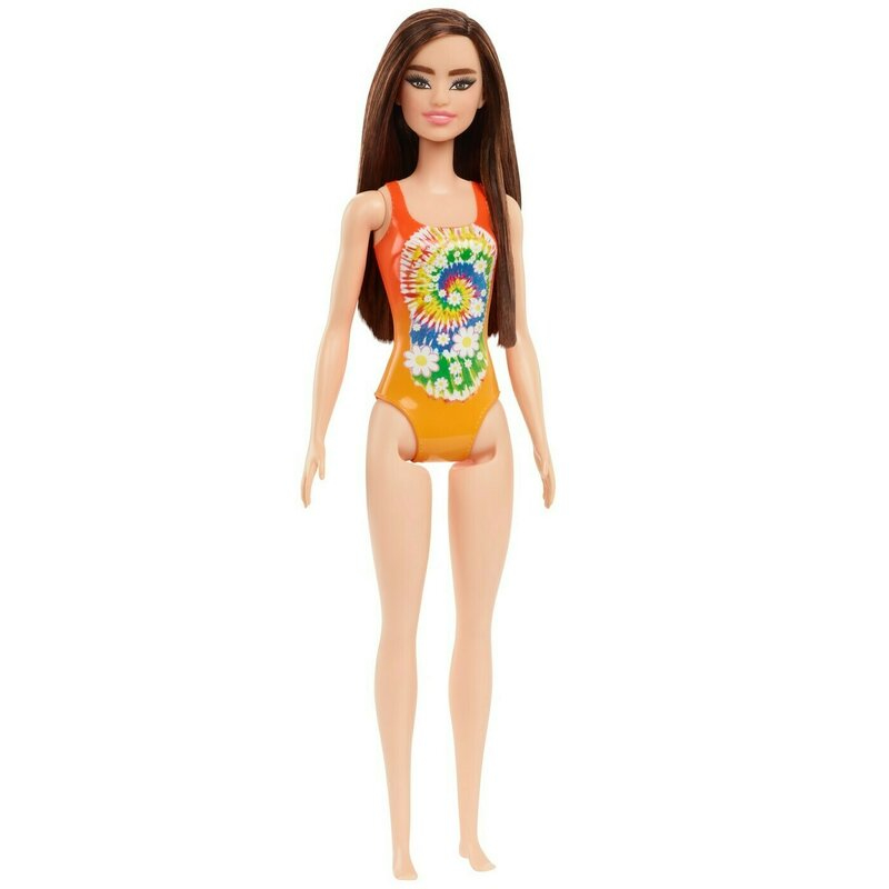 Papusa Barbie - O Zi la Plaja cu Costum de Baie Portocaliu - Jucarie Ideala pentru Fetite [1]