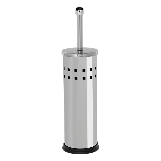 Perie WC Design Modern Metalica Argintie cu Efect de Oglinda - 39 cm [2]