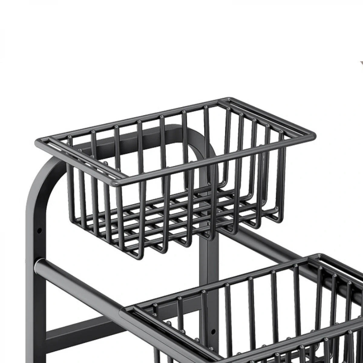 Raft metalic extensibil sub chiuveta negru 4 cosuri [4]