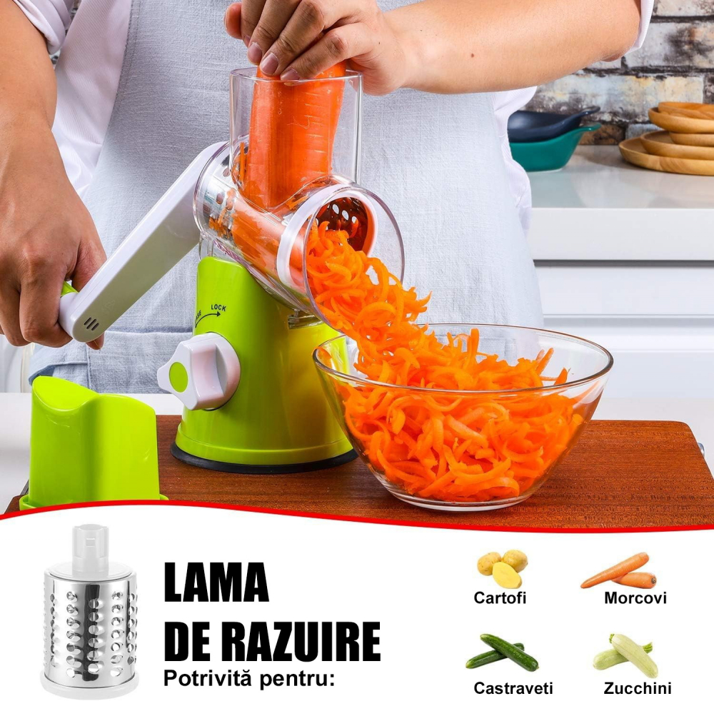Razatoare manuala Multifunctionala Rotativa 3 in 1, Next Trend, Usor de Curatat, Ideala pentru Fructe, Legume Branza si Nuci [5]