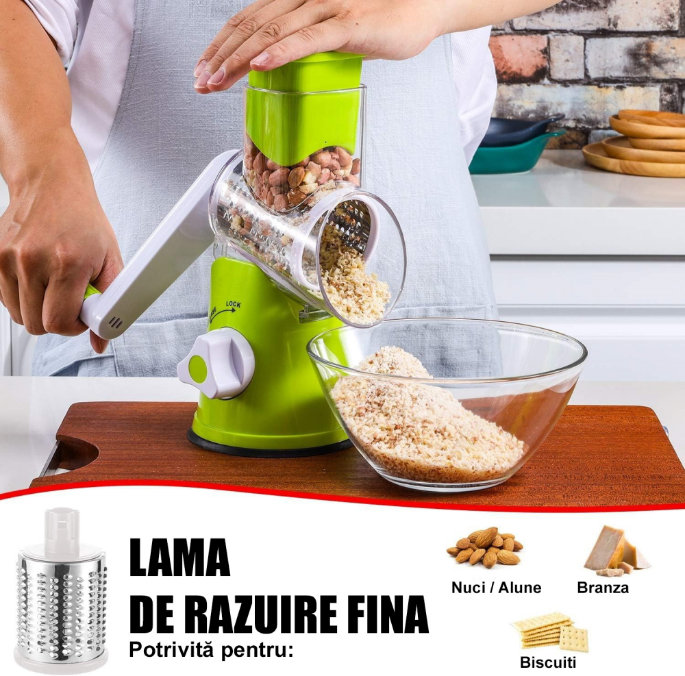 Razatoare manuala Multifunctionala Rotativa 3 in 1, Next Trend, Usor de Curatat, Ideala pentru Fructe, Legume Branza si Nuci [6]