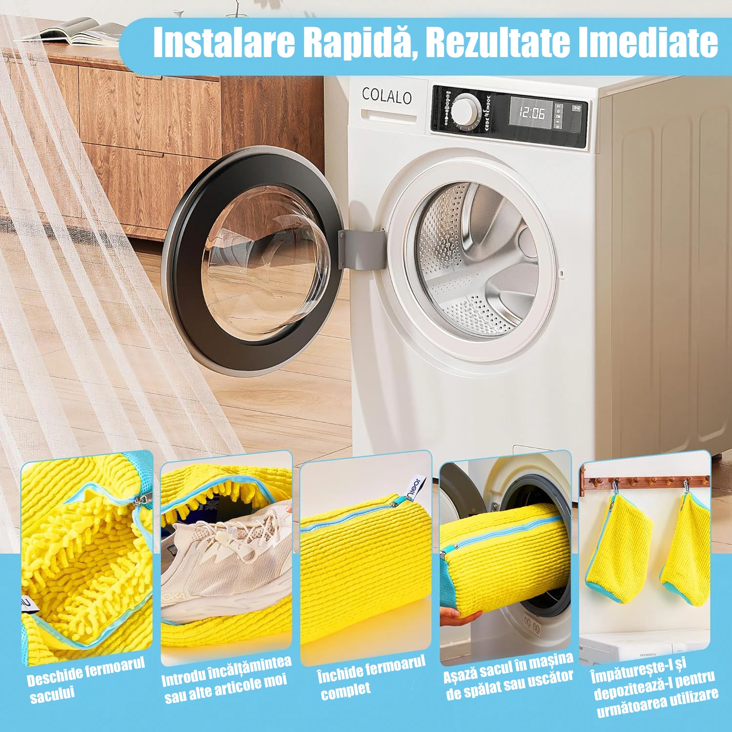 Sac pentru Spălat Încălțăminte NEXT TREND – Protecție Pantofi, Fibră Moale, Fermoar Premium, 39x19 cm [3]