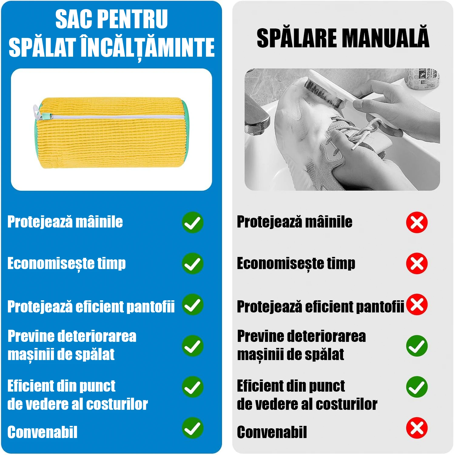 Sac pentru Spălat Încălțăminte NEXT TREND – Protecție Pantofi, Fibră Moale, Fermoar Premium, 39x19 cm [6]