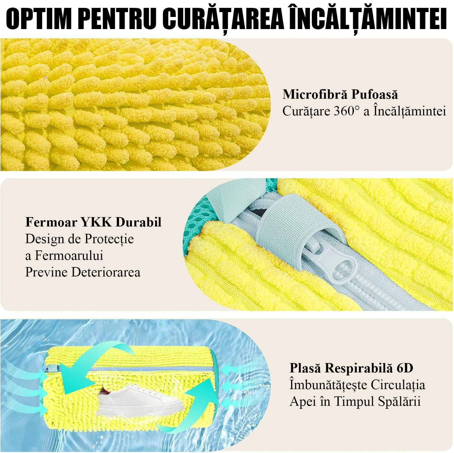 Sac pentru Spălat Încălțăminte NEXT TREND – Protecție Pantofi, Fibră Moale, Fermoar Premium, 39x19 cm [7]