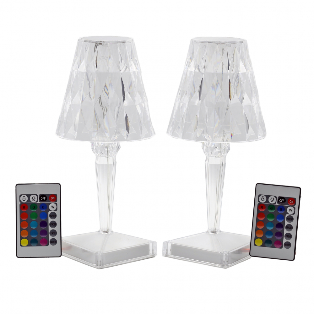 Set 2 Lampi Ambientale LED "Genova" - Veioze Moderne cu Control Tactil 3 Temperaturi de Culoare si Intensitate Reglabila, Reincarcabile [1]