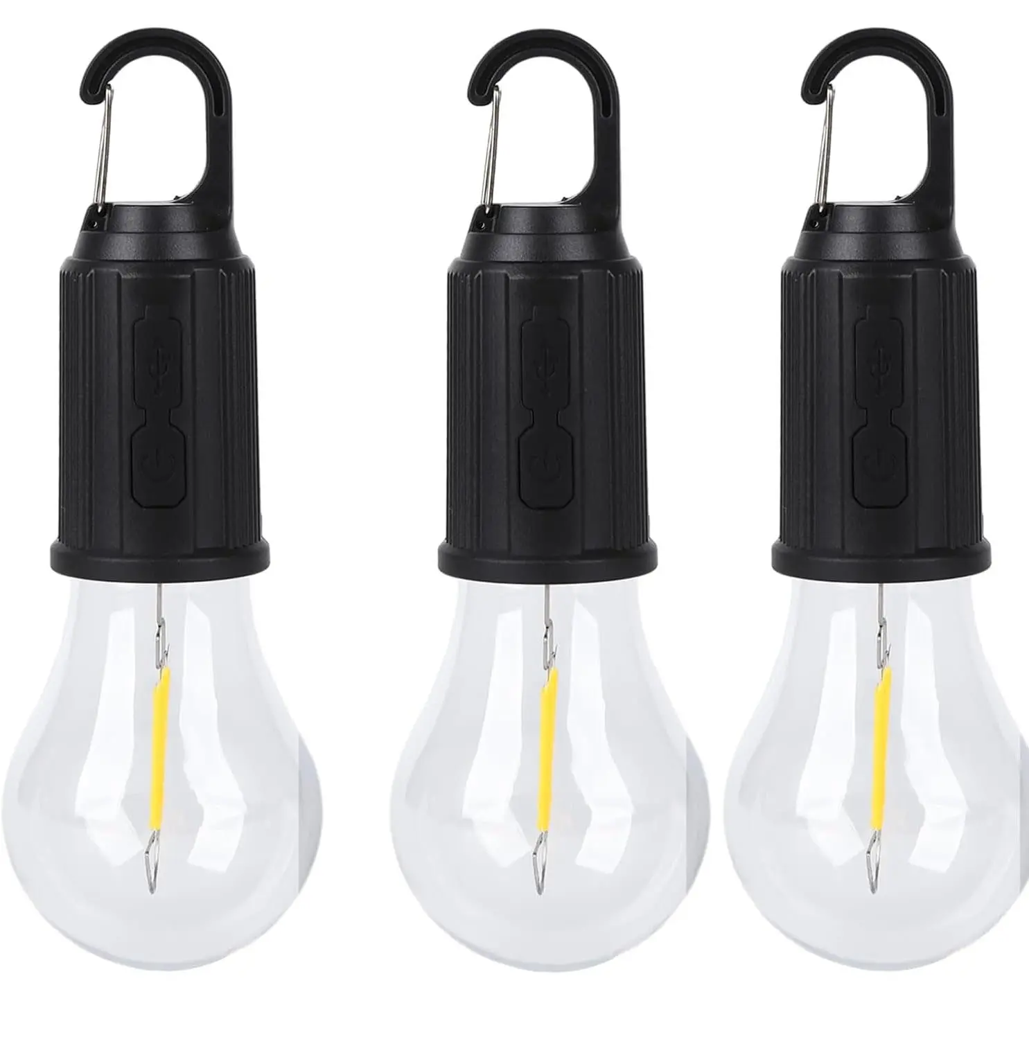Set 3 Becuri LED portabile cu acumulator USB pentru camping [1]