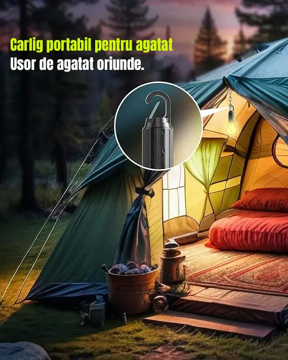 Set 3 Becuri LED portabile cu acumulator USB pentru camping [2]