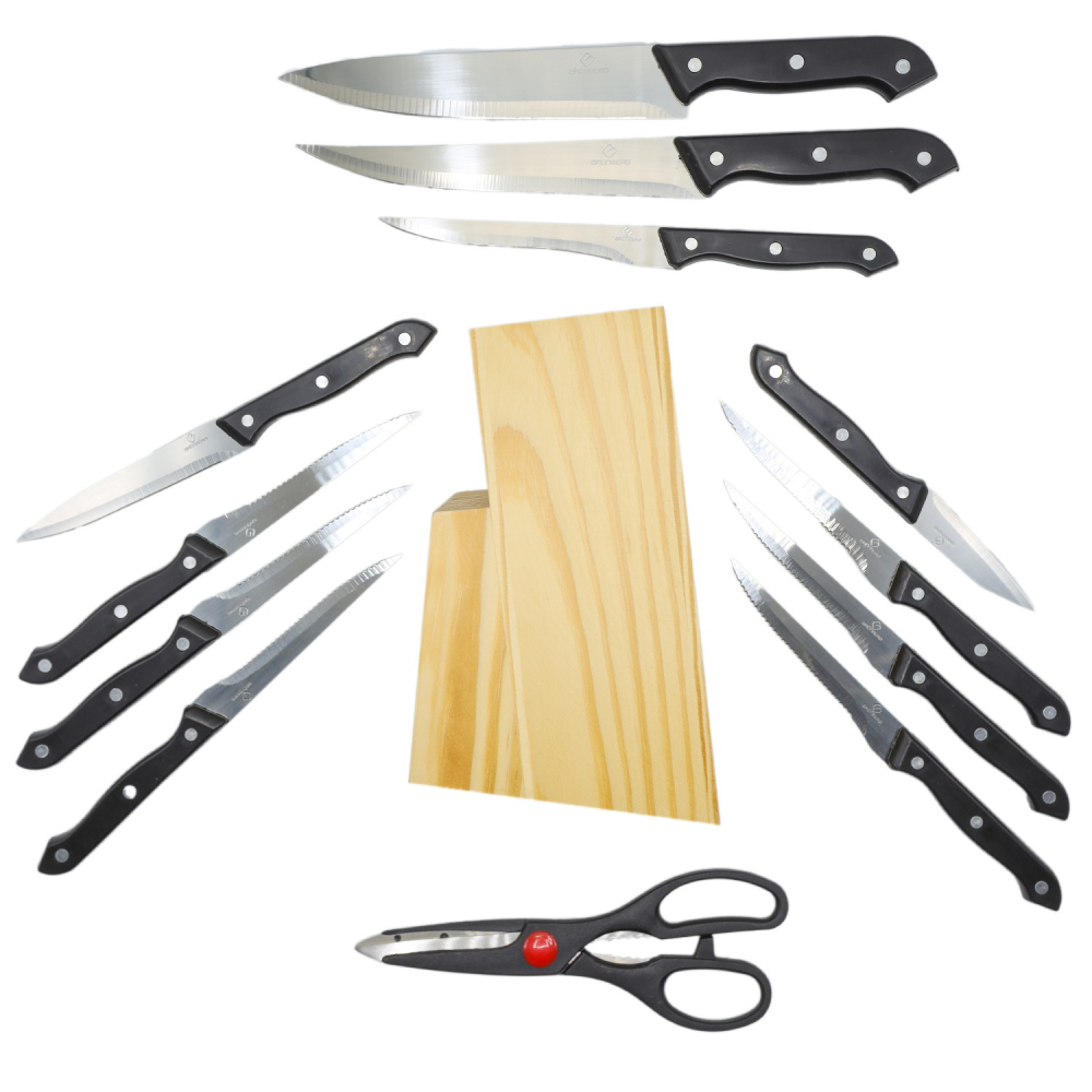 Set Cutite Next Trend, 13 Piese + Suport Lemn si Foarfeca Bucatarie - Calitate Premium [4]