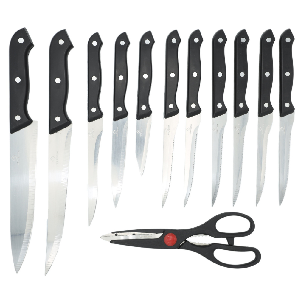 Set Cutite Next Trend, 13 Piese + Suport Lemn si Foarfeca Bucatarie - Calitate Premium [2]