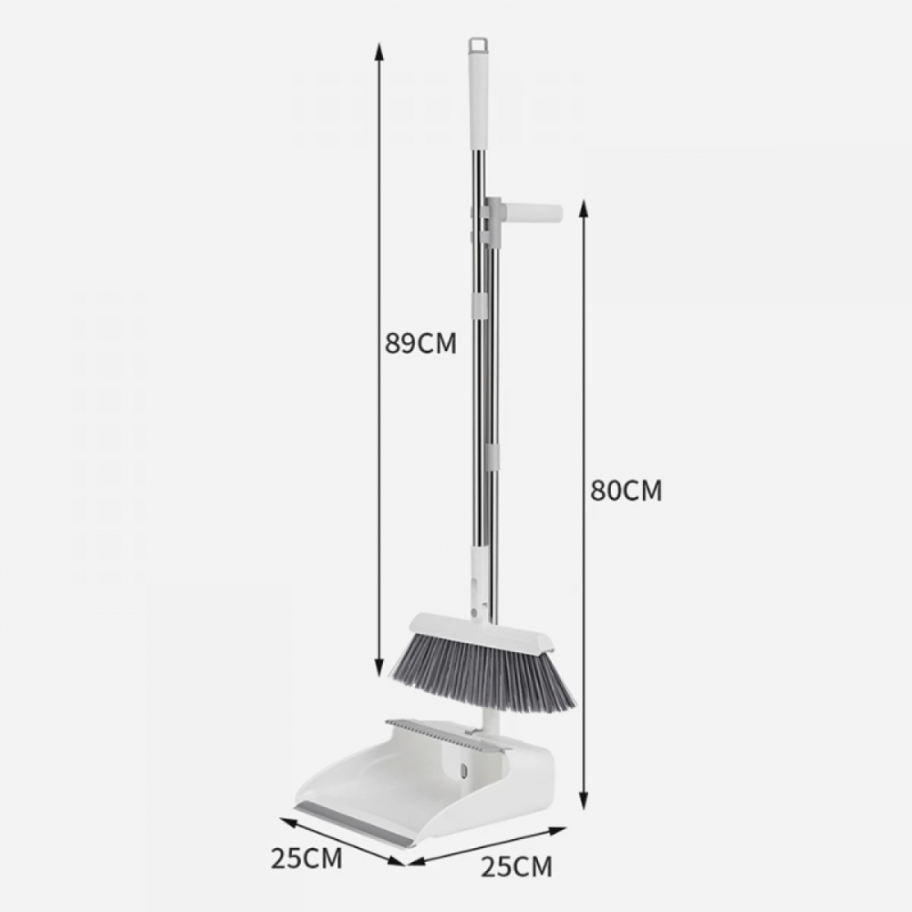 Set Matura si Faras Pliabil cu Coada Inox si Peri Moi de 7.5 cm, Alb – Curatenie Eficienta si Depozitare Usoara, Next Trend [6]