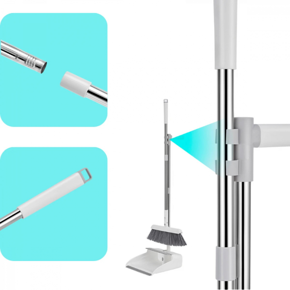 Set Matura si Faras Pliabil cu Coada Inox si Peri Moi de 7.5 cm, Alb – Curatenie Eficienta si Depozitare Usoara, Next Trend [5]