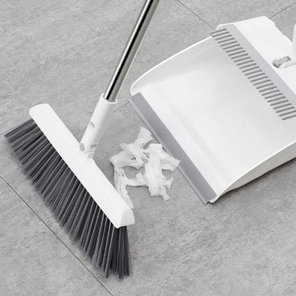 Set Matura si Faras Pliabil cu Coada Inox si Peri Moi de 7.5 cm, Alb – Curatenie Eficienta si Depozitare Usoara, Next Trend [2]