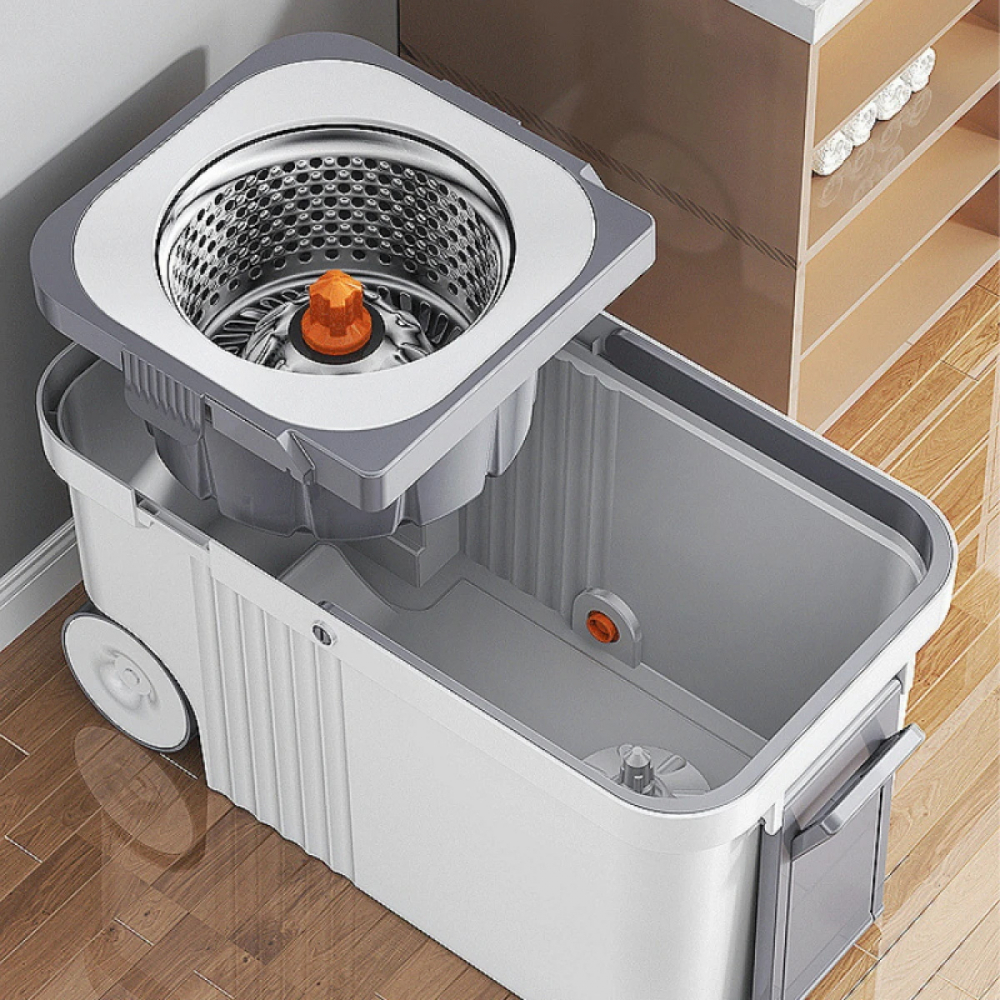Set Mop Rotativ 360° cu Galeata Centrifuga din Inox - 4 Rezerve, Next Trend [2]