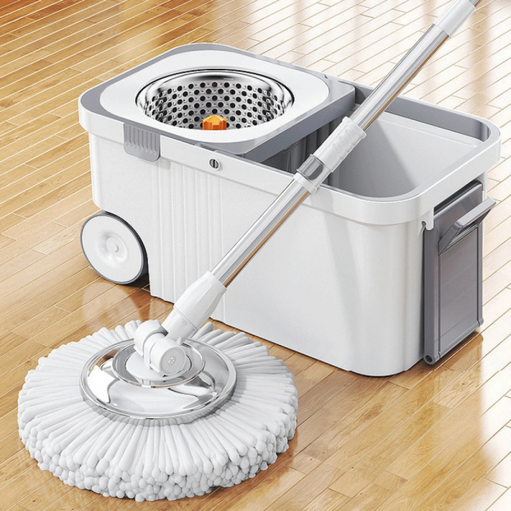 Set Mop Rotativ 360° cu Galeata Centrifuga din Inox - 4 Rezerve, Next Trend [1]
