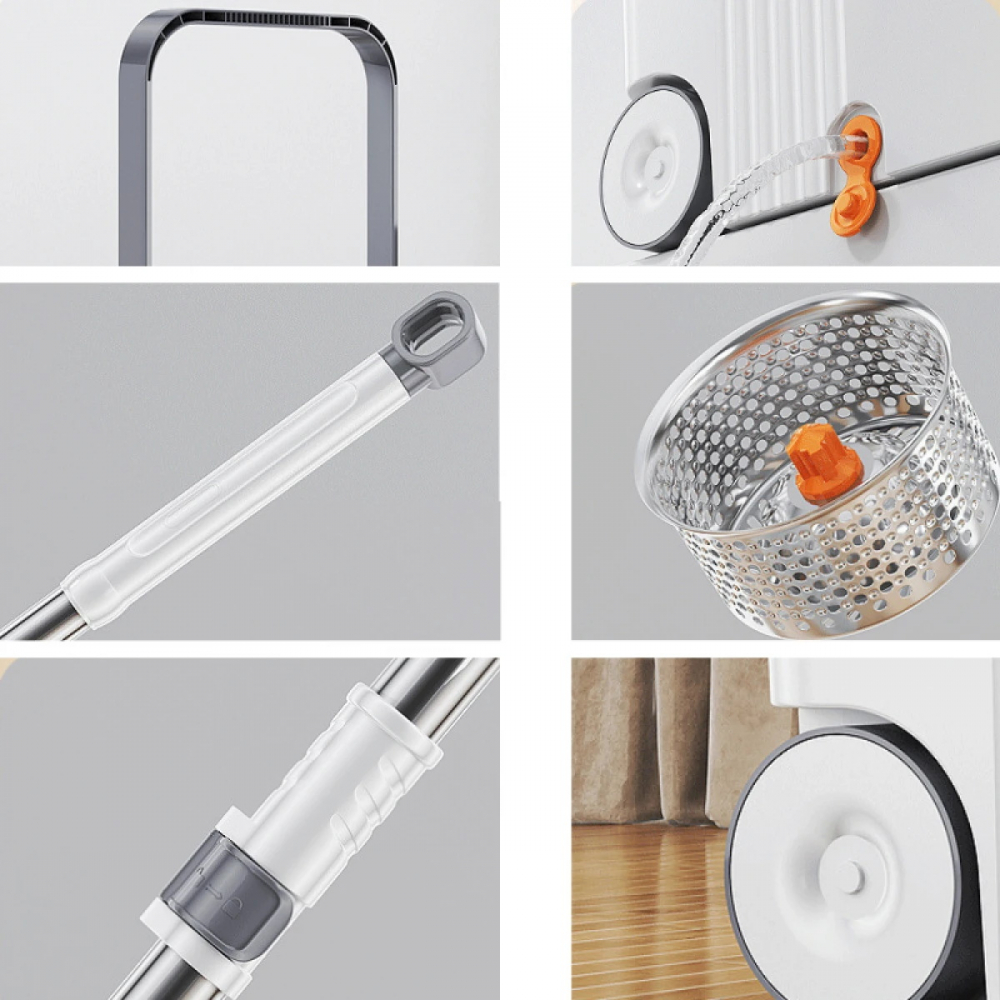 Set Mop Rotativ 360° cu Galeata Centrifuga din Inox - 4 Rezerve, Next Trend [7]