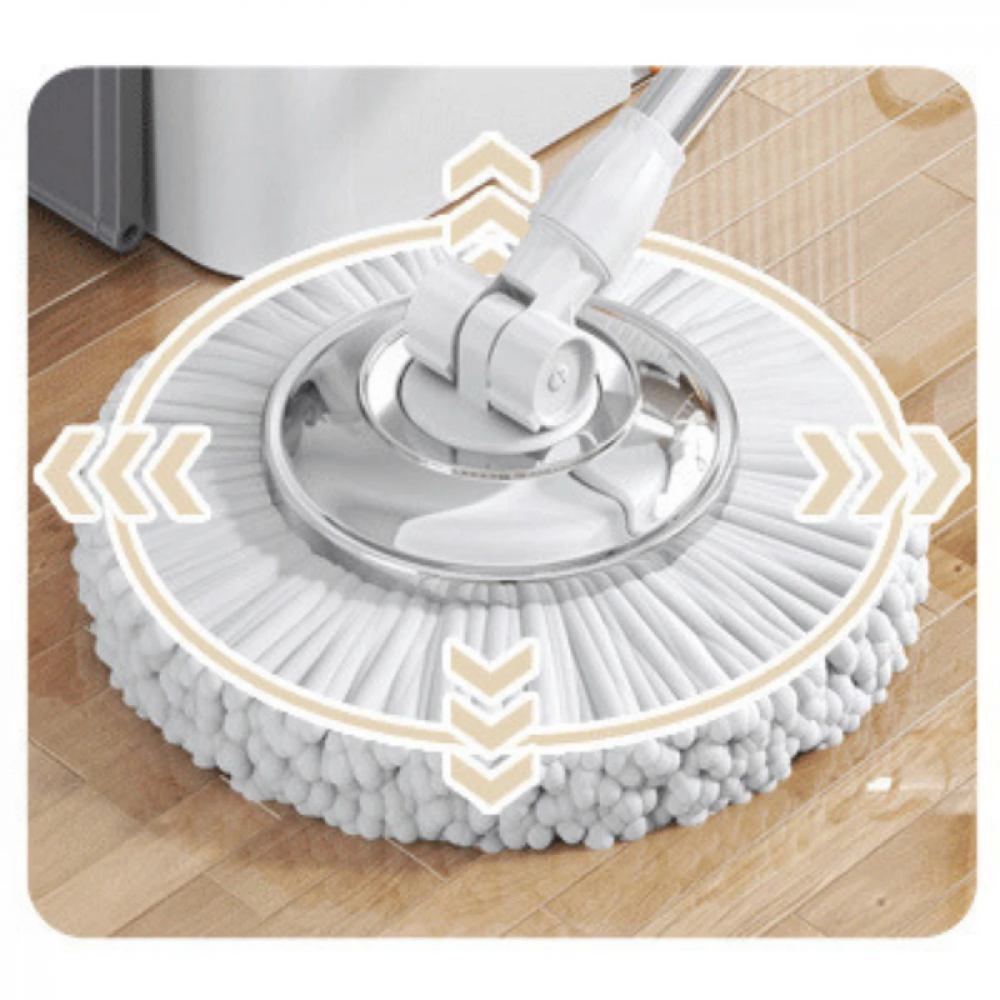 Set Mop Rotativ 360° cu Galeata Centrifuga din Inox - 4 Rezerve, Next Trend [6]