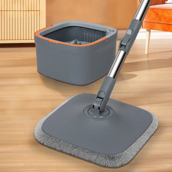 Set mop rotativ 360° cu găleată dublă, separare apă curată de murdară, sistem centrifug și 4 rezerve – NEXT TREND [2]