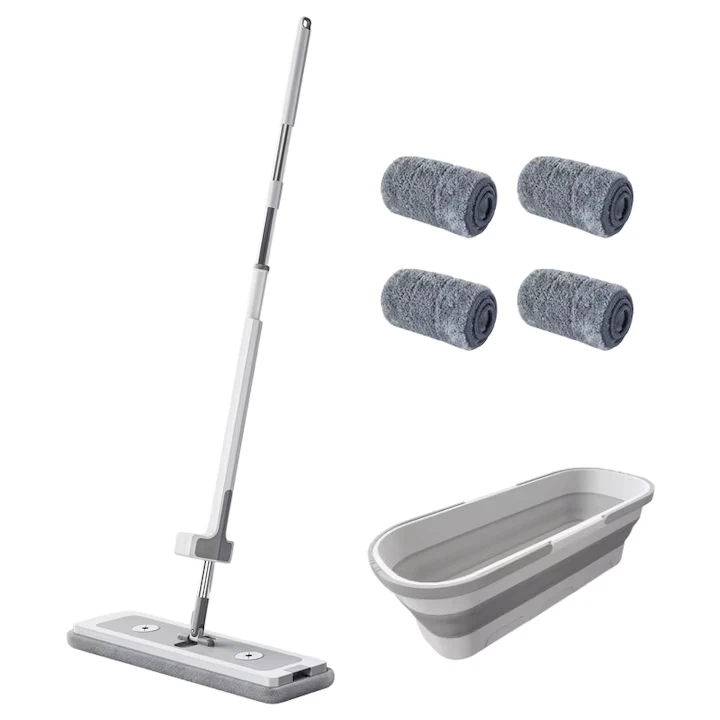 Set Mop Rotativ cu 4 Lavete Microfibra si Galeata Pliabila 8L – Curatare Eficienta & Multifunctionala [3]