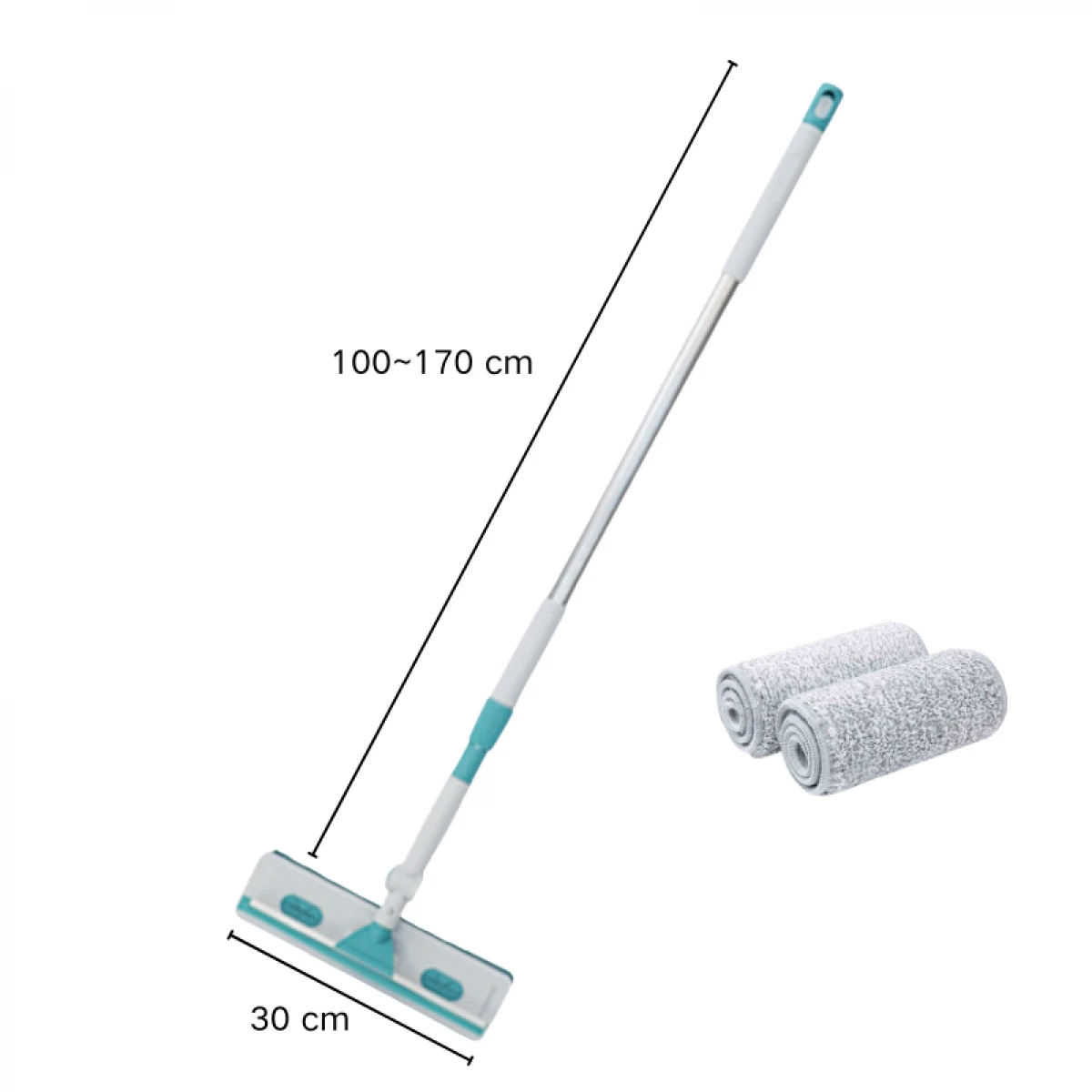 Stergator geamuri cu 2 lavete microfibra, rotativ 180°, maner telescopic reglabil 1-1.7m, racleta silicon [8]