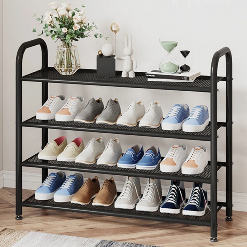 Suport Metalic Incaltaminte / Pantofar, 4 Nivele, Negru,  60x28x75 cm - Organizare Inteligenta a Pantofilor [7]