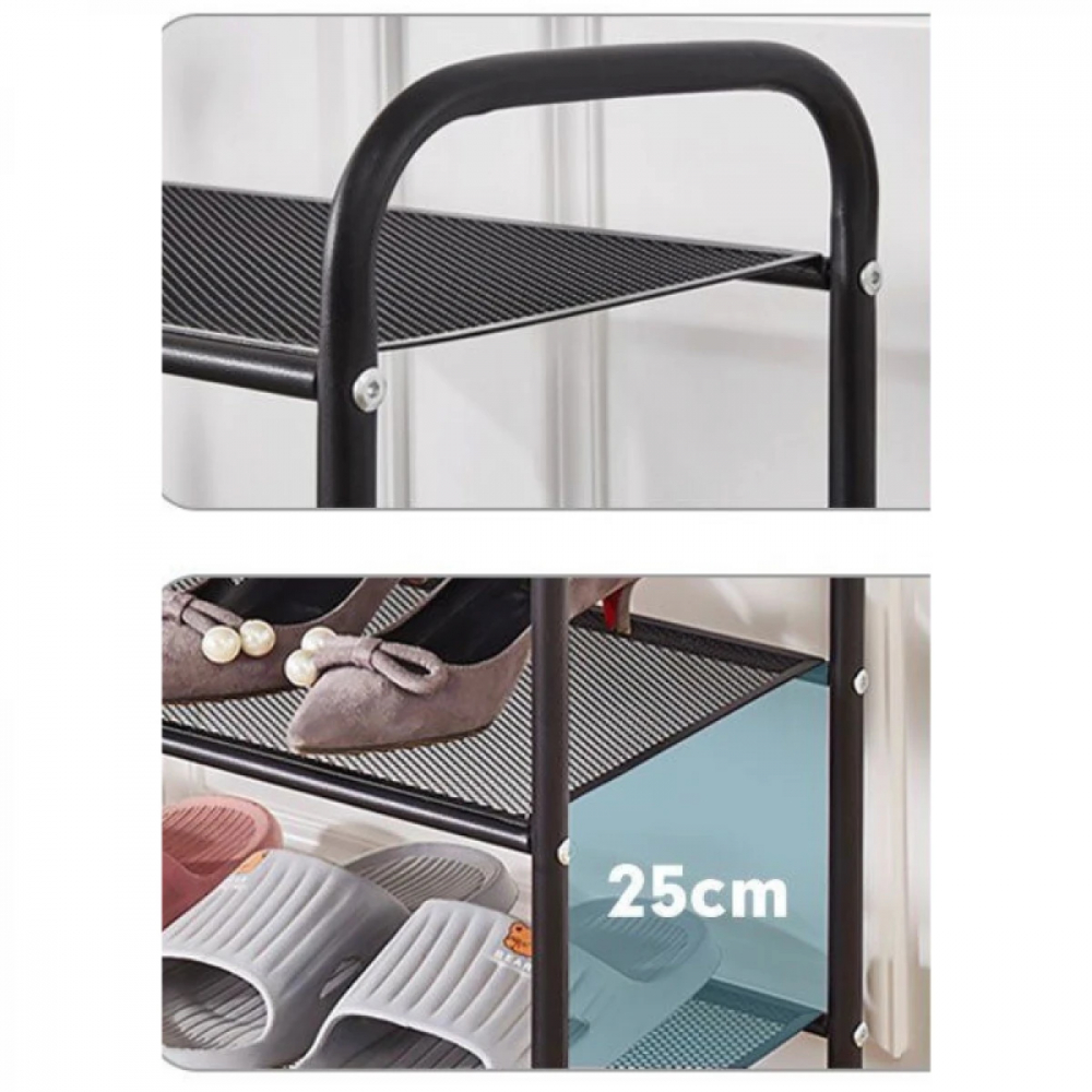 Suport Metalic Incaltaminte / Pantofar, 4 Nivele, Negru,  60x28x75 cm - Organizare Inteligenta a Pantofilor [4]