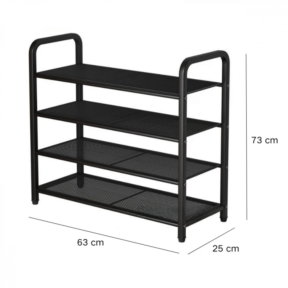 Suport Metalic Incaltaminte / Pantofar, 4 Nivele, Negru,  60x28x75 cm - Organizare Inteligenta a Pantofilor [8]