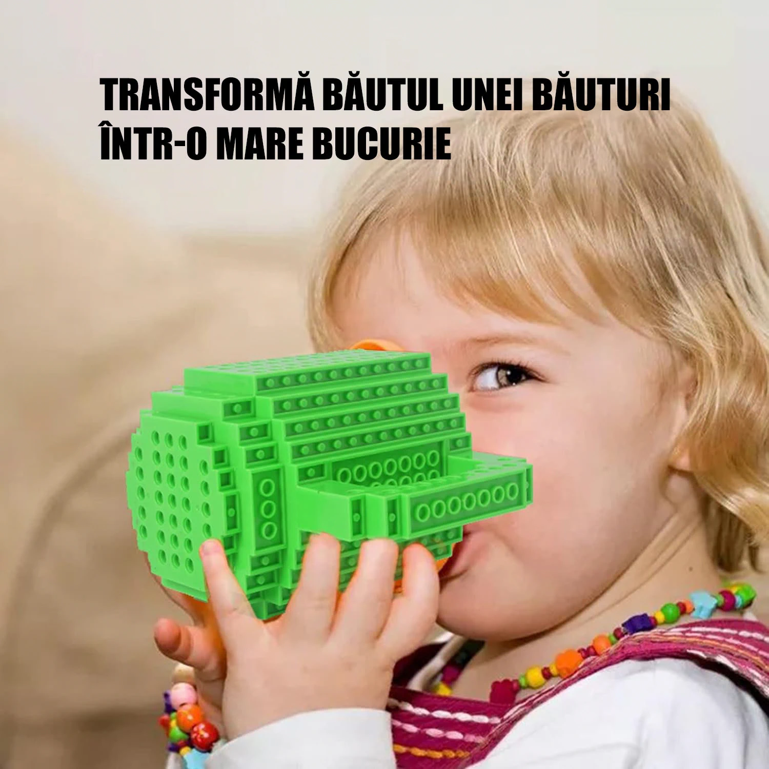 Cană Build-on cu Piese Lego – Funny DIY Mug Cadou Copii & Adulți, Verde [5]