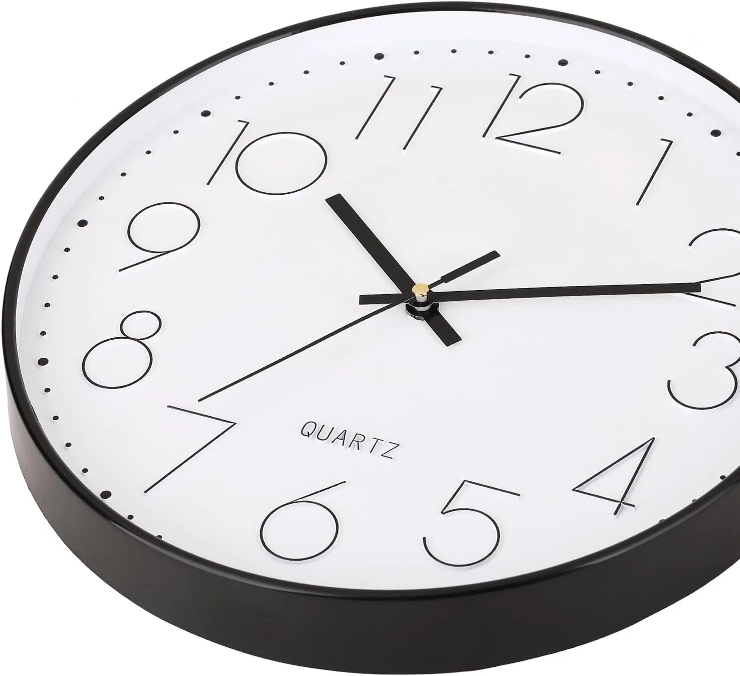 Ceas Analog de perete silentios Quartz rotund 25 cm Negru-Alb – Next Trend [2]