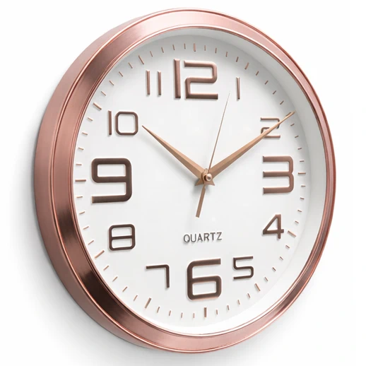 Ceas Analog de perete silentios Quartz rotund 29 cm Gold Rose [3]