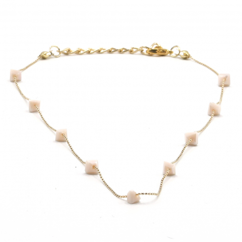 Colier Auriu Decorat cu Cristale Roz Sidef Love, Cutie eleganta inclusa – Romantism si Rafinament [1]