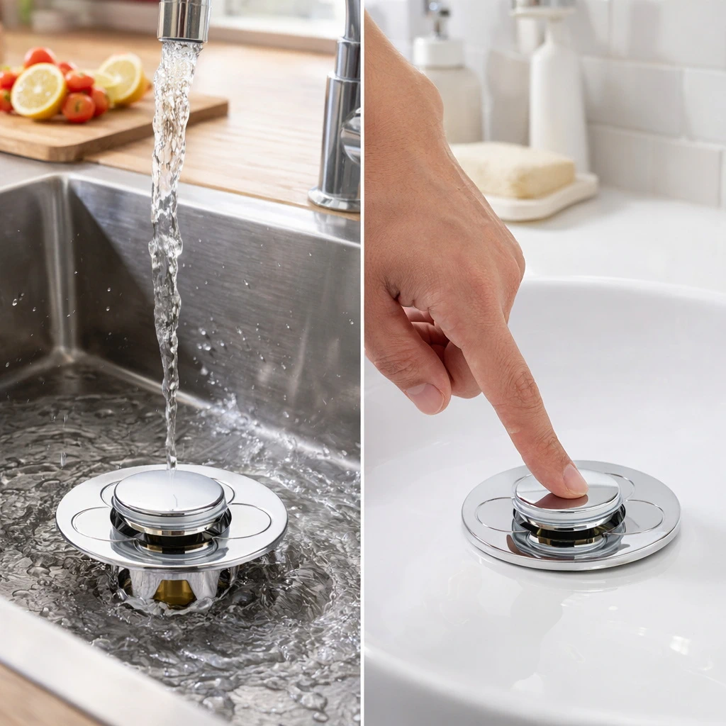 Dop Chiuvetă - Cadă Pop-Up Universal cu Filtru Anti-păr | Set 3 buc [1]