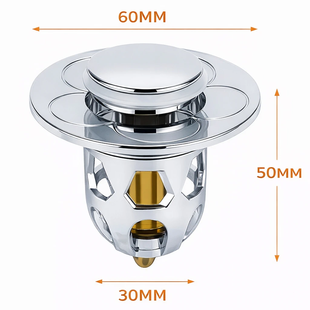 Dop Chiuvetă - Cadă Pop-Up Universal cu Filtru Anti-păr | Set 3 buc [4]