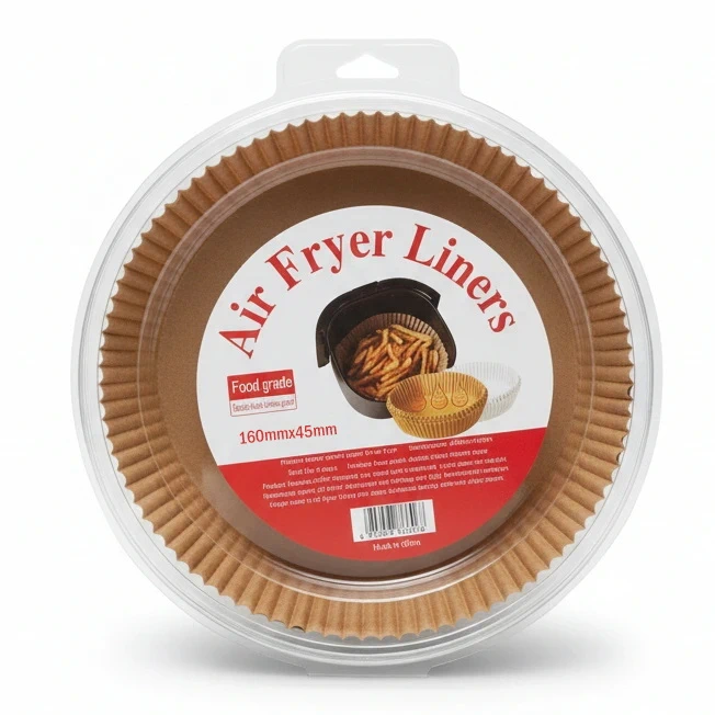 Bucatarie & Servire - Hârtie de Copt pentru Air Fryer Rotundă 16 cm, Margini 4.5 cm, Antiaderentă