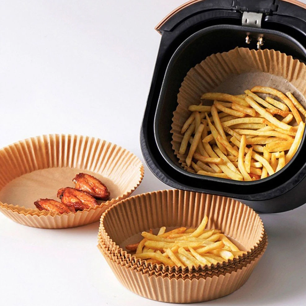 Hârtie de Copt pentru Air Fryer Rotundă 20 cm, Margini 4.5 cm, Antiaderentă [3]