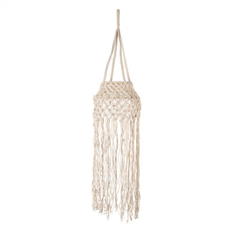 Decoratiuni - Masca Lustra Macrame Bej - Decoratiune Suspendata Eleganta (25x115cm)