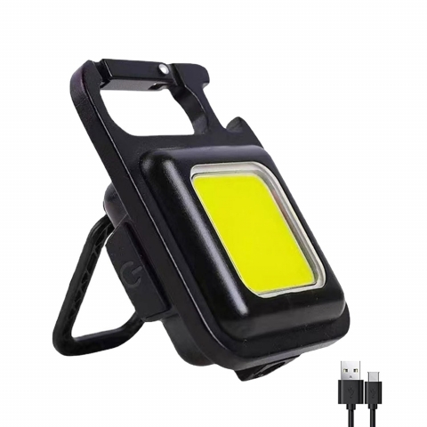 Mini Lanterna Ultra Compacta Metalica Tip Breloc NextTrend - Reincarcabila, LED COB, Ultra Compacta, 3 Moduri de Iluminare, Magnet, Carabina si Desfacator de Sticle [3]