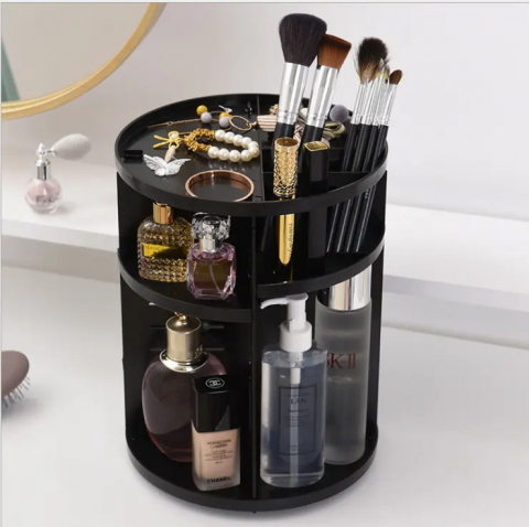 Curatenie, Organizare si depozitare - Organizator Cosmetice Rotativ 360° - Suport Ajustabil, Pensule, Rujuri si Accesorii