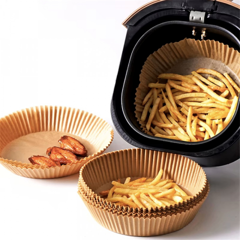 Set 2*50 Hartii de copt pentru Air Fryer, Termorezistent, Antiaderent, in suport de plastic cu capac practic, 20 x 20 x 4.5 cm, rotund [3]
